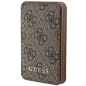 Guess Powerbank 15W GUPB5LP4GEGW5000mAh brązowy/brown 4G Leather Metal Logo