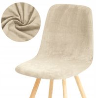 POKROWIEC NA KRZESŁO SKANDYNAWSKIE KASZMIROWY BEŻ WELUR ELASTYCZNY GRUBY