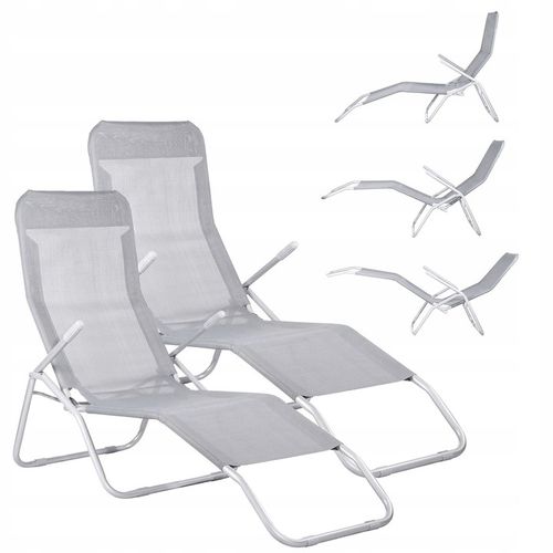 2x LEŻAK OGRODOWY krzesło na plażę FOTEL TURYSTYCZNY składany grawitacyjny na Arena.pl