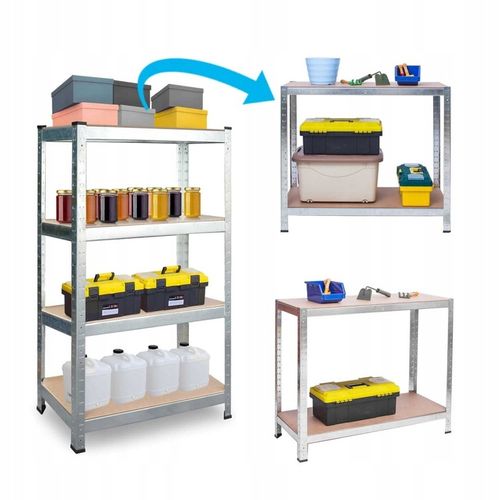 Regał MAGAZYNOWY metalowy DO GARAŻU piwnicy 174x80x40 cm max 700kg 4 na Arena.pl