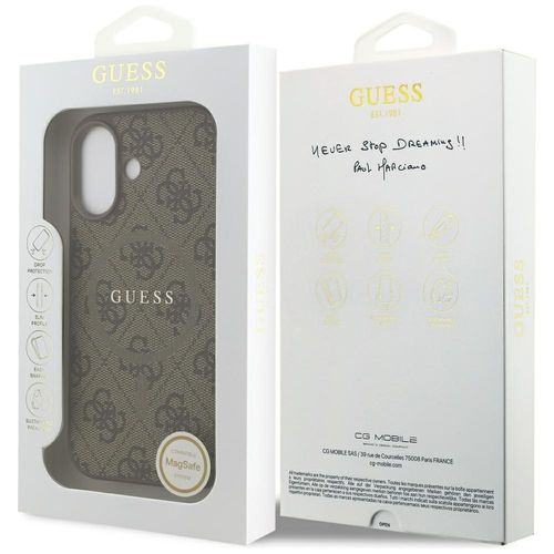 Etui Guess 4G Ring Classic Logo MagSafe do iPhone 17 brązowy na Arena.pl