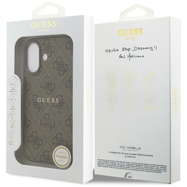 Etui Guess 4G Ring Classic Logo MagSafe do iPhone 17 brązowy zdjęcie 8