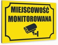 Tabliczka znak informacyjny 20x15 Antracyt MIEJSCOWOŚĆ MONITOROWANA Dibond