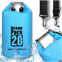 worek wodoodporny wodoszczelny kajak torba plecak turystyczny 20l niebieski