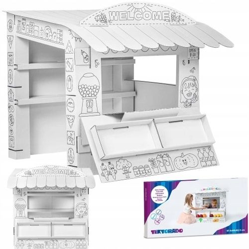 Stragan Tektorado Kartonowy Domek do malowania samodzielnego złożenia 97 cm na Arena.pl