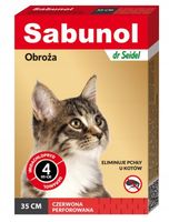 Sabunol obroża czerwona przeciw pchłom kot 35 cm