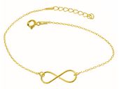 Delikatna pozłacana srebrna bransoletka gwiazd celebrytka nieskończoność infinity srebro 925 FL160B