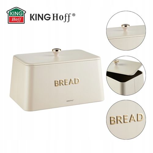 Chlebak KING Hoff KH-1950 kremowy metalowy elegancki design Pieczywo na Arena.pl