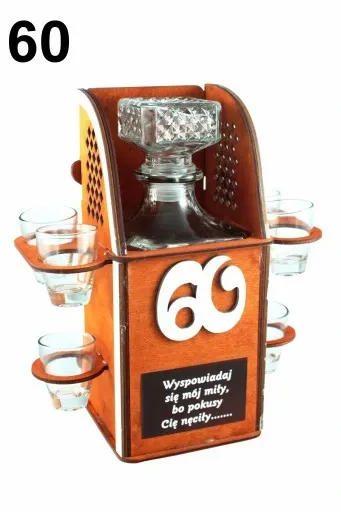 Karafka na alkohol 6 kieliszków kieliszki prezent URODZINY 18-99 WZORY zdjęcie 11
