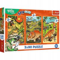 PUZZLE 3X80 TREFLIKI W ŚWIECIE DINOZAURÓW 34888