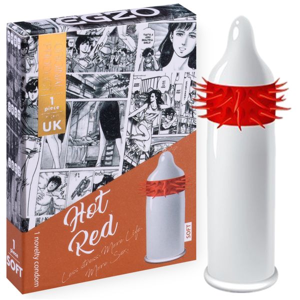 Prezerwatywy z Wypustkami EGZO Hot Red zdjęcie 1
