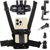 SZELKI UCHWYT NA KLATKĘ PIERSIOWĄ CHEST MOUNT NA NARTACH NA GOPRO TELEFON