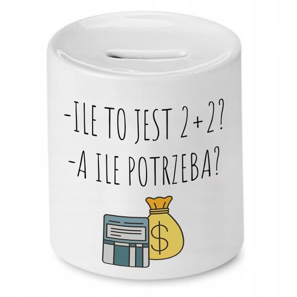 Skarbonka Księgowej Księgowego Ile Jest To 2+2 Z Nadrukiem Ze Zdjęciem zdjęcie 1