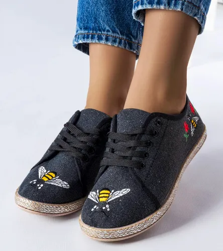 Czarne brokatowe espadryle Malia 41 na Arena.pl
