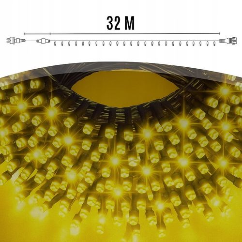 LAMPKI CHOINKOWE ŚWIATEŁKA 500LED ZEWNĘTRZNE WEWNĘTRZNE BIAŁE CIEPŁE 32M na Arena.pl