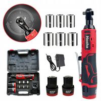 KLUCZ KĄTOWY GRZECHOTKA UDAROWA AKUMULATOROWA DO KÓŁ 6X NASADKI 65Nm 3/8"