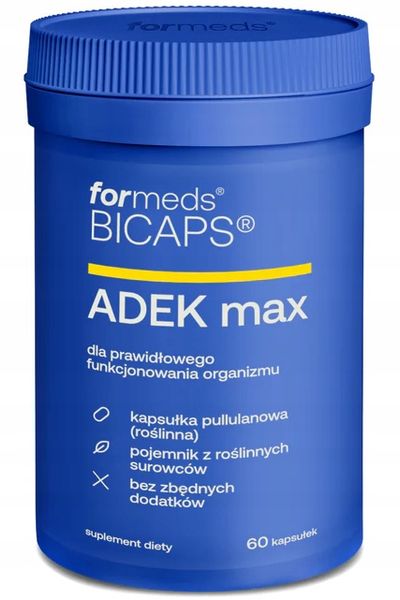 BICAPS ADEK MAX Witamina A D3 4000 E K2 ForMeds zdjęcie 1