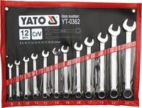 KLUCZE PŁASKO-OCZKOWE 8-24 MM KOMPLET 12 SZT YATO
