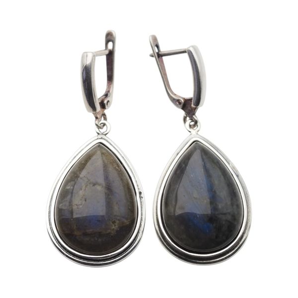 Kolczyki z Labradorytem w srebrze oksydowanym zdjęcie 1