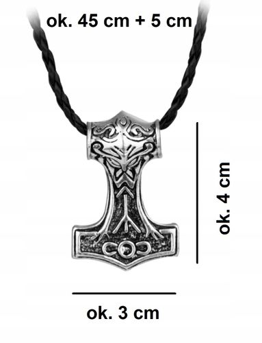 Naszyjnik Totem Amulet Mjolnir Thor Odyn Runy Młot na Arena.pl