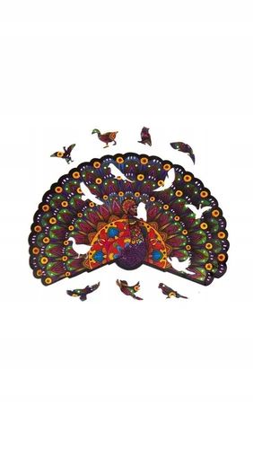 Puzzle Drewniane Eko 78 Luksusowy Paw A4 Puza4-01735 na Arena.pl