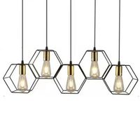 Wisząca lampa na listwie Honey ABIGALI-LWH-5XE27 plaster miodu czarna