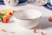 Miseczki porcelanowe salaterki Altom Design Bella Złota Linia 14 cm 6 sztuk