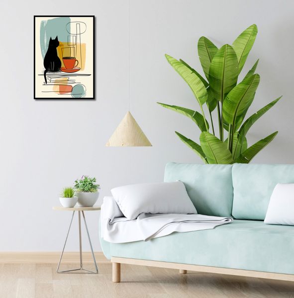 Plakat 40x55cm Kot i Kawa zdjęcie 4