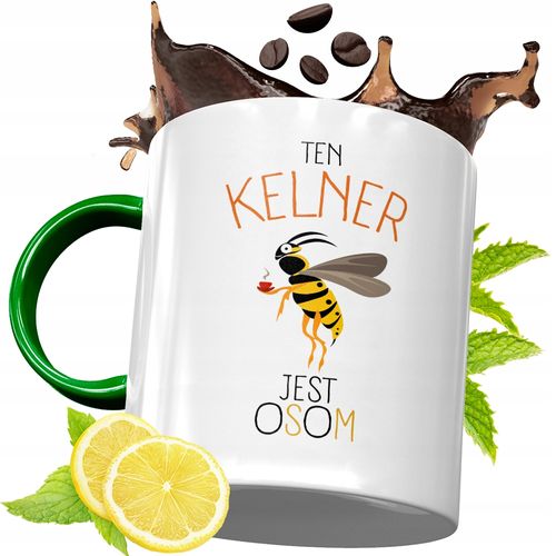 Kubek Zielony Dla Kelnera Kelnerki Na Prezent Z Nadrukiem Ze Zdjęciem na Arena.pl