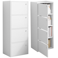 NOWOCZESNA POJEMNA KOMODA SZAFKA Z 4 PÓŁKAMI BIAŁA SKANDYNAWSKI LOFT