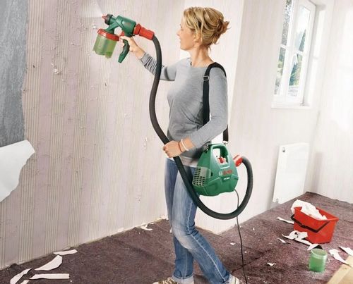 Pistolet malarski natryskowy Bosch 650W SYSTEM DO MALOWANIA do ścian drewna na Arena.pl