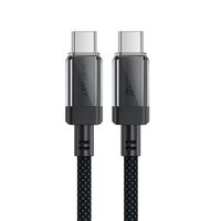 Kabel przewód USB-C z nylonowym oplotem PD 60W 480Mb/s - czarny