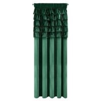 Zasłona zaciemniająca z falbanami na taśmie AURA 140X270 c. zielona