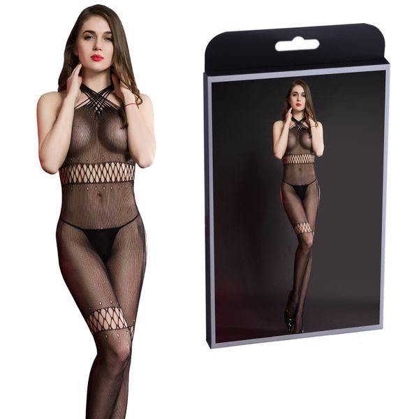 Bodystocking Drobna Siateczka Z Otwartą Pupą S/L (039) zdjęcie 1