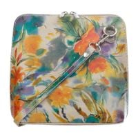 VERA PELLE torebka skórzana listonoszka z paskiem na ramię V637 z kwiatami