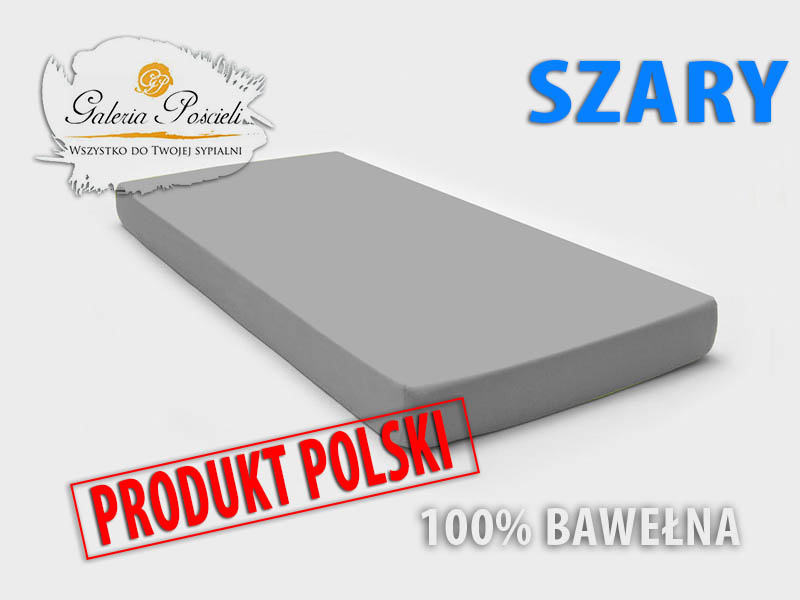 Prześcieradło bawełniane JERSEY 90x200cm SZARY zdjęcie 2
