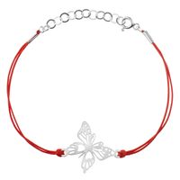 Bransoletka Sznurkowa Ażurowe Motyl Motylek Motyle Motylki Srebro 925