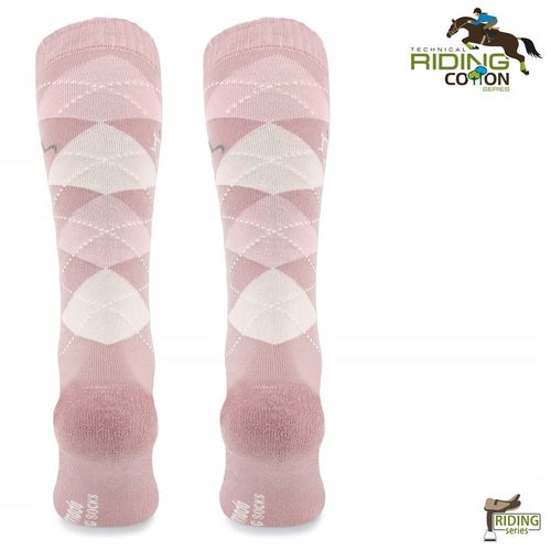 Wygodne bawełniane skarpety do jazdy konno w romby Comodo 80% bawełny 35-38 na Arena.pl