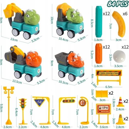 Klocki Magnetyczne Dinozaury Konstrukcyjne 84 el. WOOPIE na Arena.pl