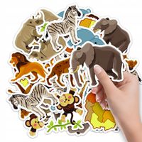 NAKLEJKI NA ZESZYT NALEPKA Z POSTACIAMI ZWIERZĘTA SAFARI AFRYKA WZORY 10SZT