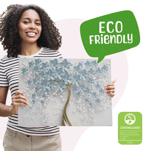 Obraz Na Płótnie Abstrakcyjne Drzewo Z Niebieskimi Kwiatami 100cm x 70cm na Arena.pl