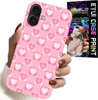 ETUI DO IPHONE 16 - SERCA KRATKA RÓŻOWA OBUDOWA CASE + SZKŁO