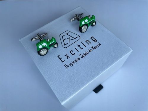 Spinki do mankietów EXC Srebrny Rower Pozłacany w Szkatułce Etui na Prezent na Arena.pl