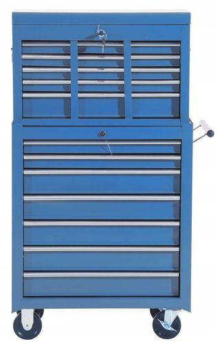 wózek narzędziowy 16 szuflad 61,5 x 33 x 113 cm - niebieski na Arena.pl