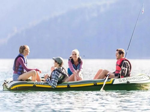 Ponton dmuchany nadmuchiwana łódź Seahawk 4 wiosła pompka torba 4-os #68351 na Arena.pl