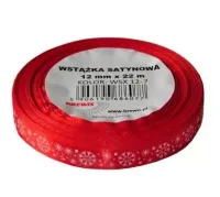 Wstążka Satynowa Z Motywem Świątecznym 12Mmx22M