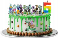 OPŁATEK ZESTAW NA URODZINY POSTACIE ZOMBIE ZOMBI + IMIĘ