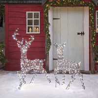 Zestaw 2 Reniferów LED z rattanu ozdoba dekoracja na Święta Bożego Narodzen