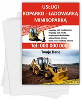 ulotki A6 reklamowe firmowe 100 szt różne wzory USŁUGI KOPARKO ŁADOWARKĄ