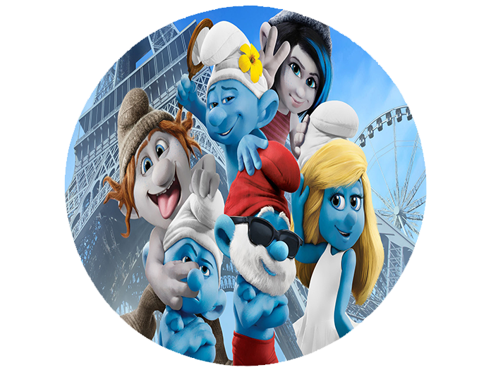 Opłatek na tort Smerfy zdjęcie 1